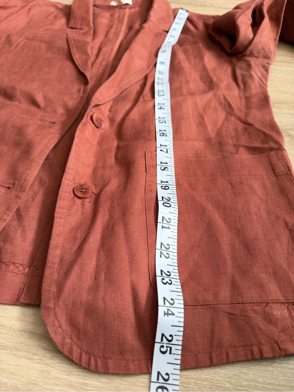 Eileen Fisher Organic Linen Blazer Cinnamon Brown Size M - Picture 5 of 9